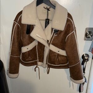 Blank NYC Brown and Cream Teddy Jacket